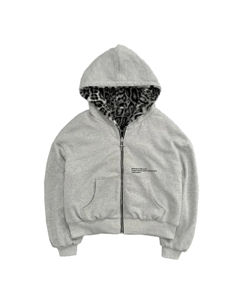 GREY/LEOPARD REVERSIBLE ZIPPER