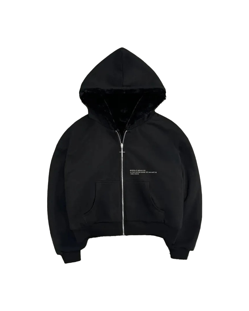 FUR/BLACK REVERSIBLE ZIPPER