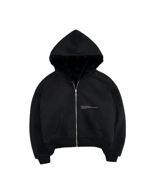 FUR/BLACK REVERSIBLE ZIPPER