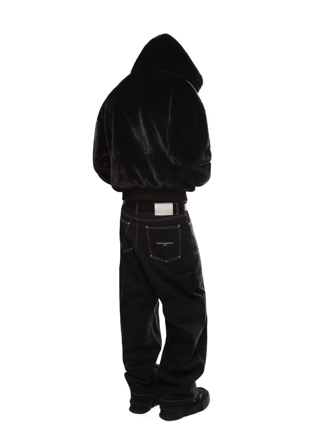 FUR/BLACK REVERSIBLE ZIPPER