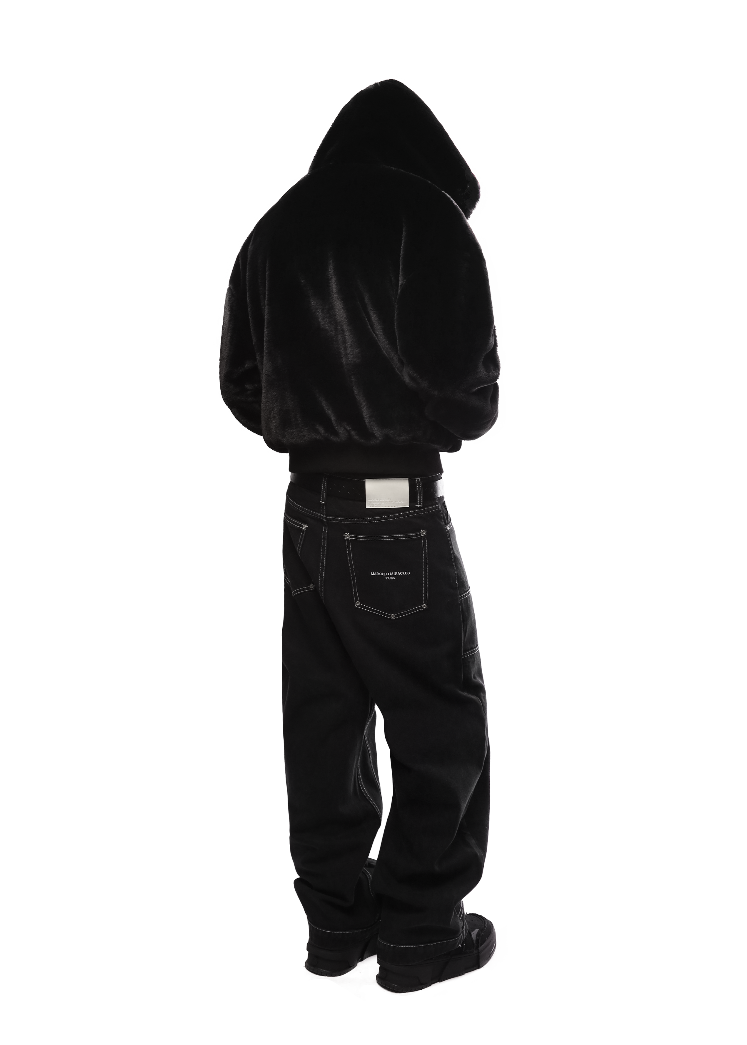 FUR/BLACK REVERSIBLE ZIPPER